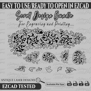 Scroll Design Bundle SVG for laser engraving and printing, laser work, svg scrolls, vector design, firearms slides, scroll svg, cricut svg.