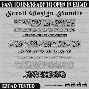 Scroll Design Bundle SVG for laser engraving and printing, Floral scroll, SVG scroll, Scroll SVG, vector design svg, Custom slide design.