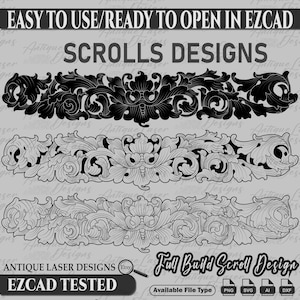 Scroll Design Bundle SVG for laser engraving and printing, SVG Scroll, Scroll SVG, vector design, T-shirt design,gun-pistol design ,metalart
