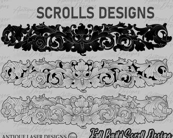 Schriftrolle, Bundle SVG für Lasergravur und -druck, SVG-Schriftrolle, Vektor-Design, T-Shirt-Design, Pistole-Pistolen-Design, Metallkunst