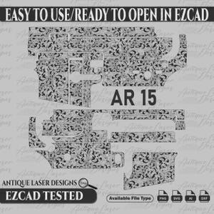 AR 15 Laser Engraving Scroll Design SVG, Ar15, Vector Design, Scroll Design, Metalart, Laser work, Laser cut, Engraving, Gun, Firearms, Arms