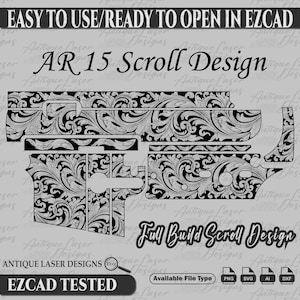 AR 15 Laser Engraving Scroll Design SVG, AR 15 Svg, Ar 15 Vector Design Svg, Scroll Design, Ar 15 Laser work, Ar 15 Scroll work, Engraving.