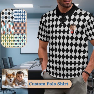 Personalisiertes Poloshirt für Herren, Personalisiertes Foto Golf Shirt, Bedrucktes Poloshirt für Business, Vatertagsgeschenk, Geburtstagsgeschenk für Papa, Geschenke für Papa