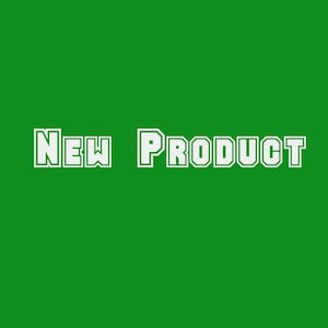 May include: A green background with the white text "NEW PRODUCT" in a bold, outlined font. The text is centered and takes up a significant portion of the image.