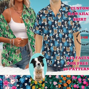 Custom Hawaii Shirt with Face,Custom Couple Shirt,Personalized Hawaiian Shirt,Customized Photo Hawaiian Shirt, Custom Beach Shirt kids shirt