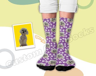Custom Face Socks for Man Women, Personalized Pet Socks Custom Dog Socks, Funny Faces on Socks, Dog Gift Socks Gift for Dad/Mom/Husband/Wife