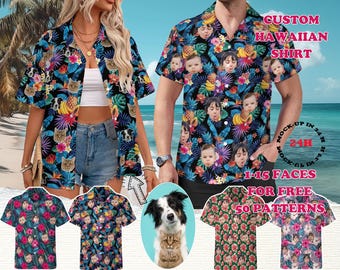 Camisa con foto personalizada, camisa hawaiana personalizada con cara, camisa hawaiana para hombre, camisa de fiesta, muy buen regalo para él, sombreros de pescador personalizados, camisa para niños