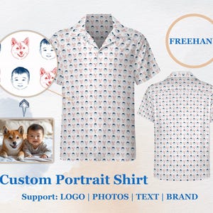 Camiseta personalizada con foto, manga corta, unisex, con botones, cuello, ideal para fiestas. Regalo perfecto para él, papá e hijo. Camiseta personalizada con foto.