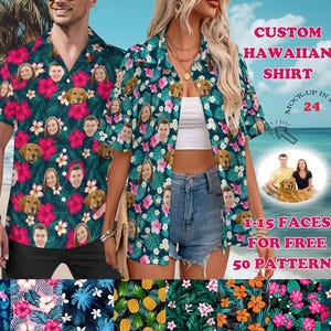 Custom Hawaii Shirt with Face,Custom Couple Shirt,Personalized Hawaiian Shirt,Customized Photo Hawaiian Shirt, Custom Beach Shirt kids shirt