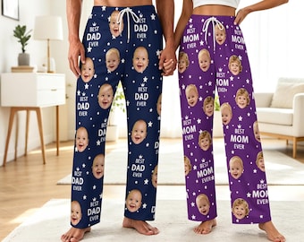 Custom Pajama Pants with Photo, Funny Face Pajama Pants, Custom  Dog Photo Pajama Pants, Mom Dad Pajama Pants Mother Father Day Gift