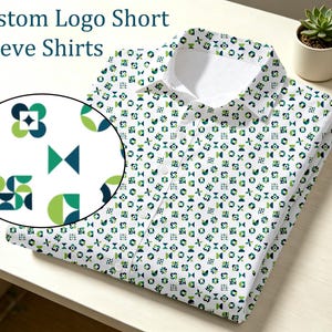 Custom Logo Shirts, Custom Company Employee Shirts With Logo, Personalized LOGO Shirt, Short Sleeve Button Shirt, Birthday Party Shirt