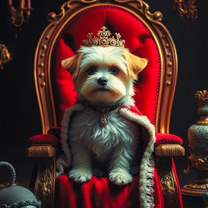 Königliches Haustierportrait, digitaler Download, Hundewandkunst, edle Tierfotografie, Könighundedruck, modernes Wohndekor, einzigartiges Design