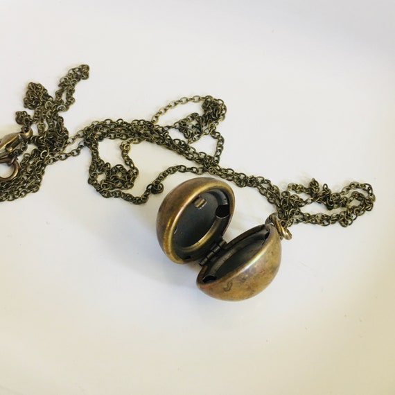Vintage Brass Ball Locket Layering Locket Long You Ch… - Gem