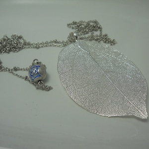 Necklace Silver Leaf Real Genuine Leaves Sterling Plated You Choose Chain Length Woodland Nature Organic Boho Jewelry Gardener&#39;s Gift Boho