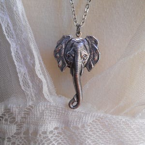 Hidden Locket Elephant Necklace Large Secret Compartment Women&#39;s Necklace Safari Pachyderm I Love Elephants Keepsake LocketStatement Gift