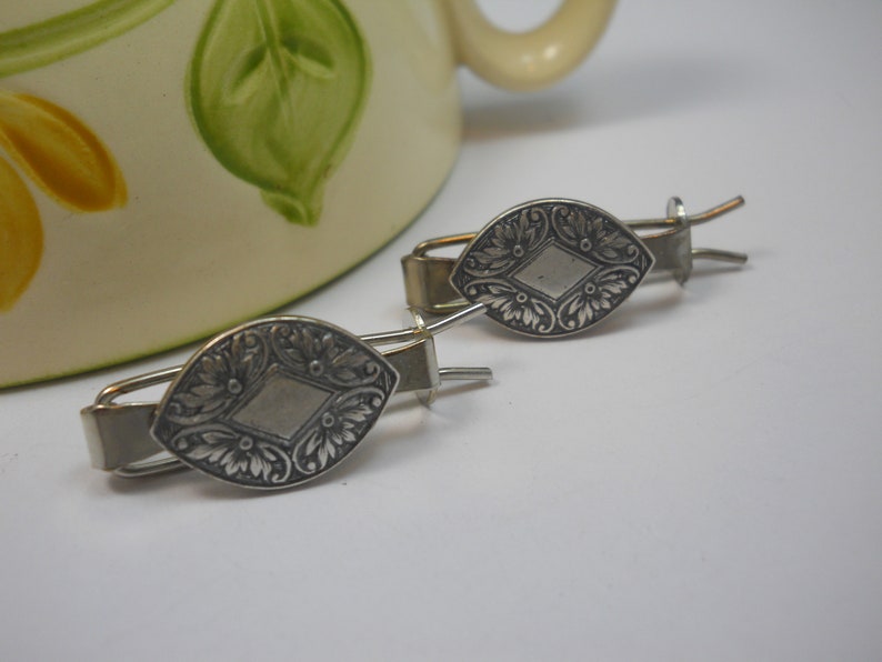 Small Silver Barrettes Dainty Hair Pins Hair Clips Vintage Etsy Australia