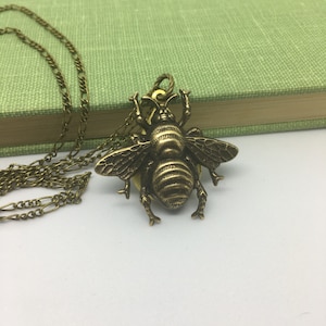 Hidden Locket Necklace BEE Secret Compartment Women's Necklace Entomology Bumble Bee Honey Bee Beehive Garden Pollinator Bug Locket Just Bee