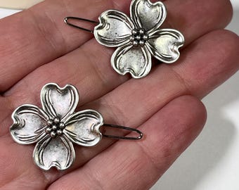 Pasadores de cornejo plateados vintage - Flor estatal de Carolina del Norte