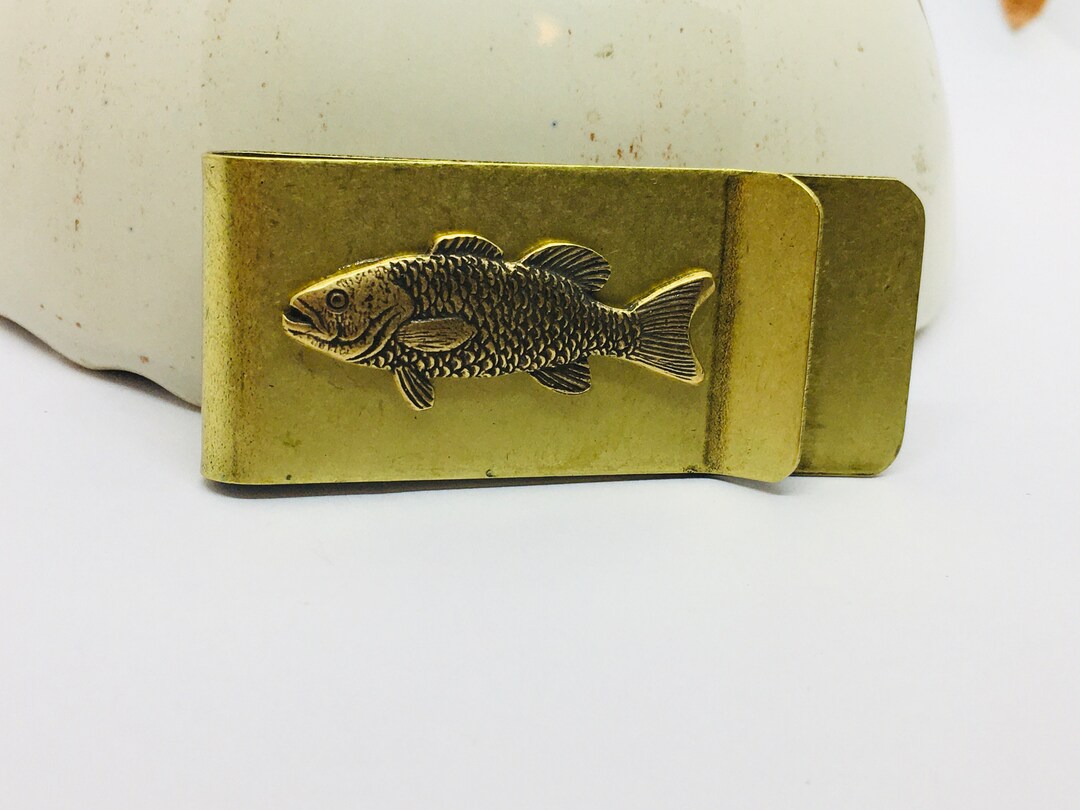 Brass Fish Money Clip Plated Metal Unique Gift for Fisherman Etsy