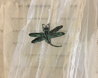 Verdigris Solid Brass Metal Dragonfly Brooch Nature Pin Brass Gardeners Gift Renewal Lapel Pin Coat Pin Hat Pin Woodland Jewelry