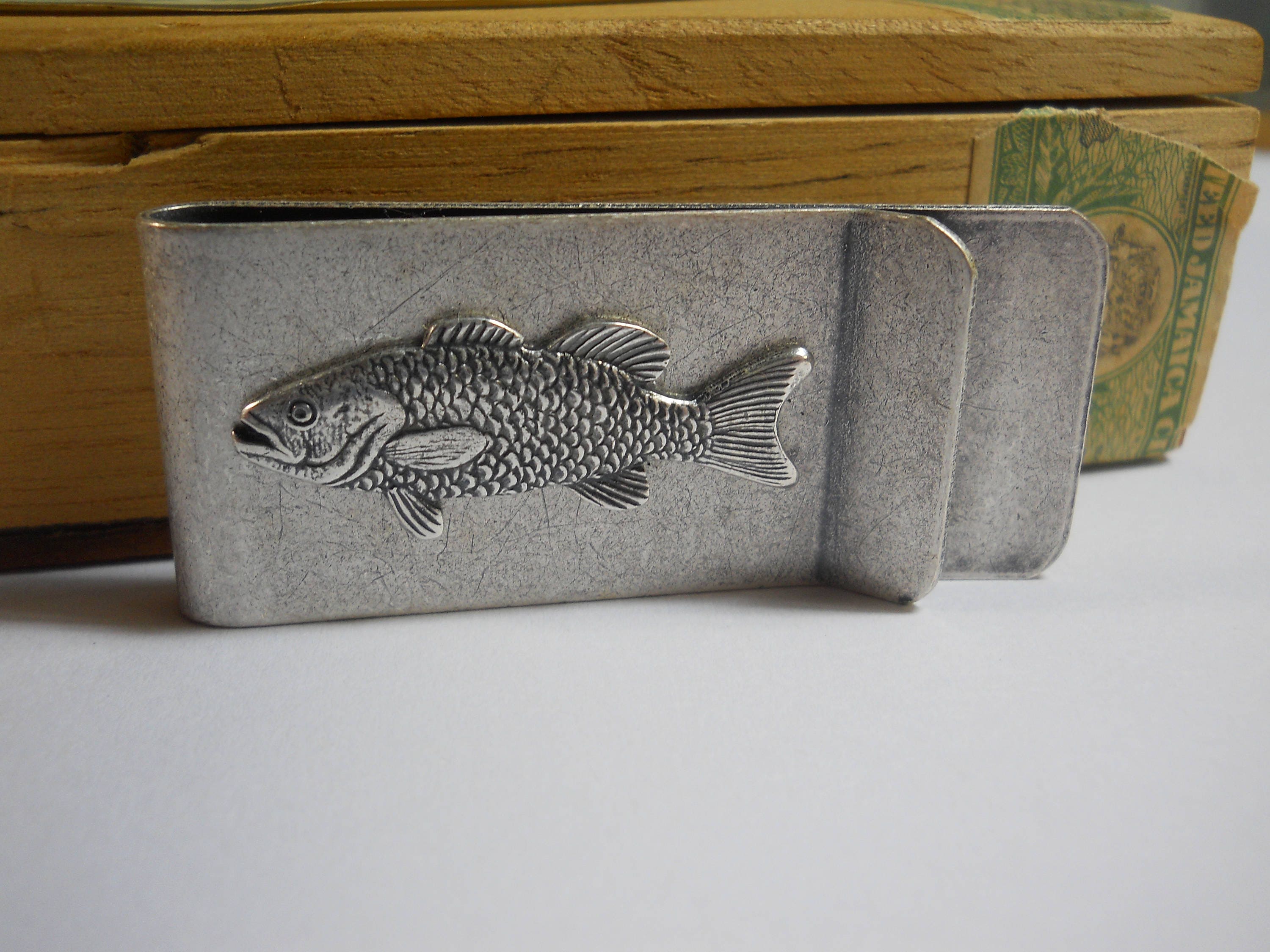 Brass Fish Money Clip Plated Metal Unique Gift For Fisherman Etsy
