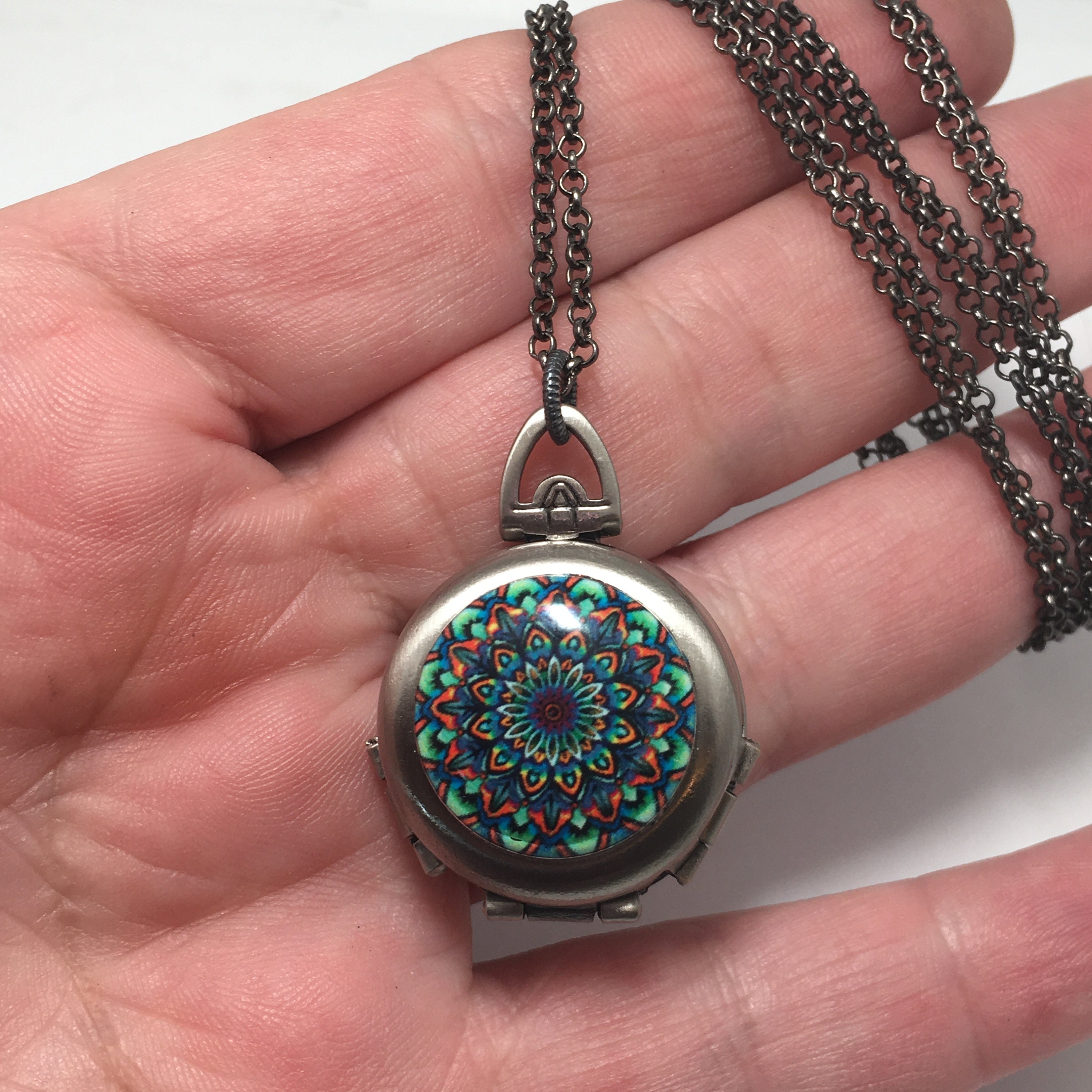 Moonstone Necklace Moonstone Tibetan Mandala Pendant