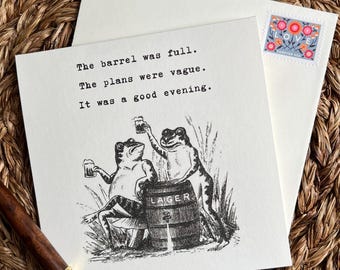 Vintage inspirierte Ausschweifungs-Gruß-Karte, lustige Geburtstags- oder Freundschaftskarte, Cottagecore