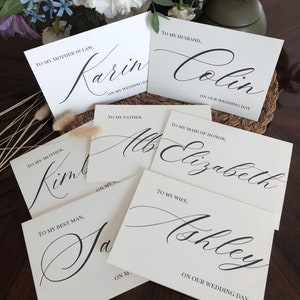 Anpassbare Hochzeitskarte, für meine Braut/Bräutigam/Brautparty, elegante Kalligraphie-Hochzeitstagskarte, personalisierte Hochzeitsgeschenkkarte