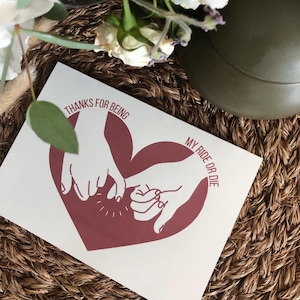 Tarjeta única para amigos / Ride or Die / Galentines / Diseño moderno de mediados de siglo