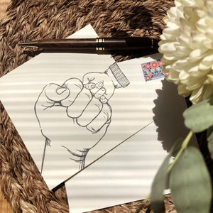 Baby Faust Bump Karte / Karte für neue Eltern / Gender Neutral Baby Karte / Hand Illustration