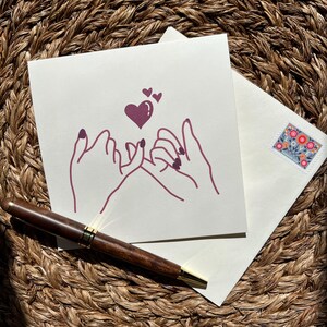 Carte de l'amitié sentimentale - Petite promesse - Cadeau mignon juste parce que - Galentines