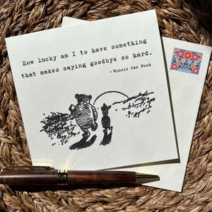 Winnie Puuh Abschiedskarte - Sentimentales Freundschaft Zitat - Umzug Geschenk