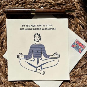 Meditation Greeting Card, Zen Quote Card, Mindfulness Gift, Yoga Encouragement Card, Inspirational Self-Care Card