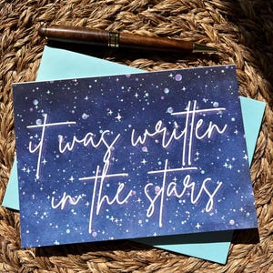 Written in the Stars Romantische Karte – Celestial Love Grußkarte für Seelenverwandte, Hochzeiten & Jubiläen