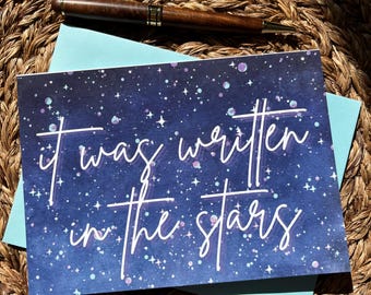 Written in the Stars Romantic Card – Celestial Love Greeting Card for Soulmates, Weddings & Anniversaries