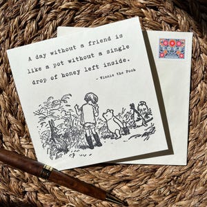 Winnie Puuh Freundschaftskarte - Literarisches Zitat - Nachdenkliches Just fun Geschenk
