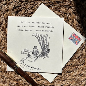 Winnie Puuh Freundschaftskarte - Beste Freunde Zitate - Sentimentales Geschenk