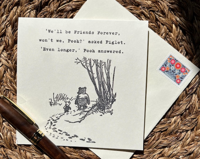 Winnie the Pooh Friendship Card – Sentimental Best Friend Gift