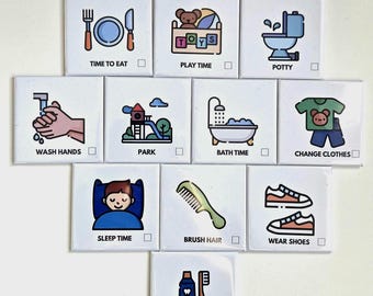 Kids Routine Magnets | Toddler Visual Schedule, Chore Chart