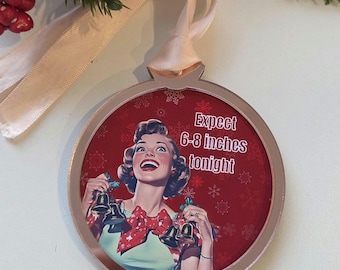 Retro women funny Christmas Ornament: Holiday humor, Vintage women, Funny Ornament