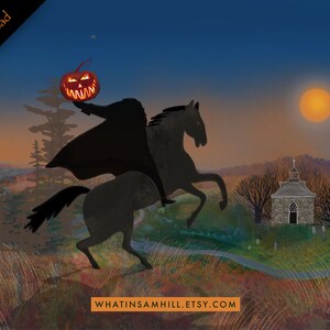 The Headless Horseman - Digital Printable 14x11&quot; image