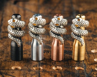 Metall Cribbage Pegs | Schlange | Handarbeit Maschinell bearbeitet | Stahl, Aluminium, Messing, Kupfer