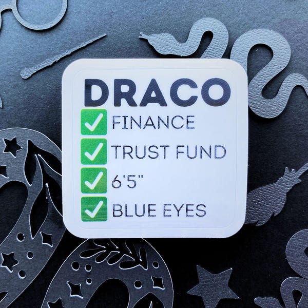 Draco finance trust fund sticker, Dramione sticker for kindle reader, e-reader accessories, fanfic sticker for Dramione reader Draco sticker