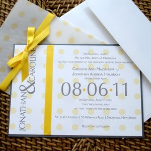 Yellow Wedding Invitation, Unique wedding invitations, fun wedding invitation, Bat mitzvah invitation, sweet 16 invite, quinceanera invite image 1