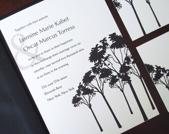 Modern Tree Wedding Invitation, Nature wedding invitations, Unique invitation, forest wedding invitation, fall wedding invitation, spring