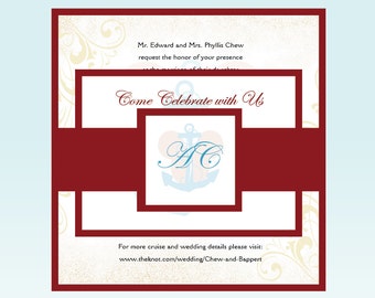 Disney Cruise Wedding Invitation Set Nautical Wedding Etsy