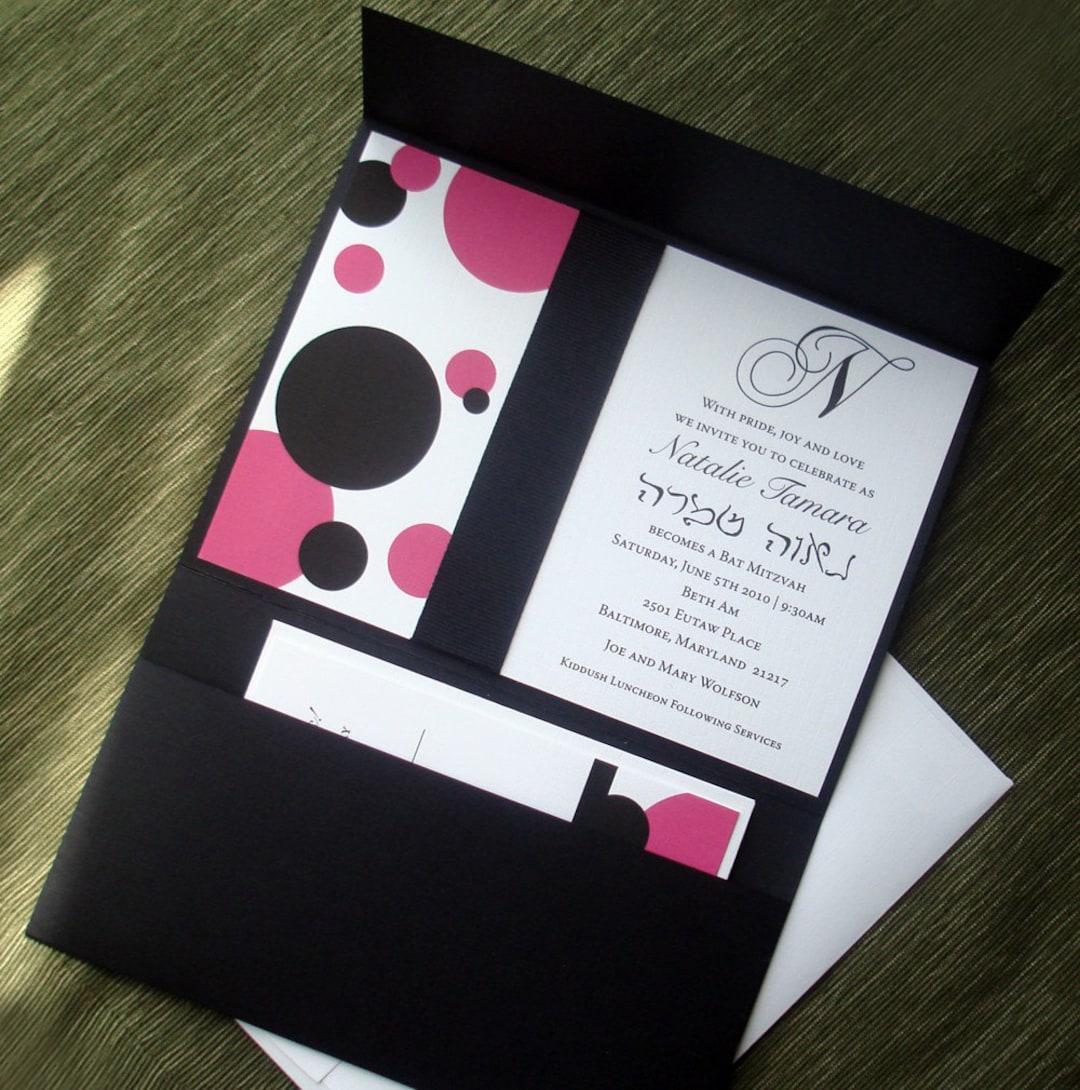 Black Pocket Bat Mitzvah Invitation, Hot Pink Invitation, Modern Bat  Mitzvah Invitations, Pockfold Wedding Invitation, Sweet 16 Invitation - Etsy, image size:1080x1090