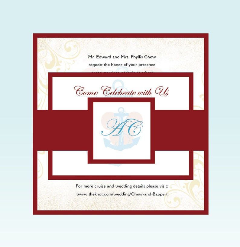 Disney Cruise Wedding Invitation Set Nautical Wedding Etsy