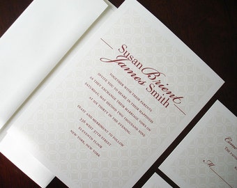 Simple Cream Classic Wedding Invitation card, personalized modern invitations, Elegant wedding invitation, Casual Traditional wedding invite