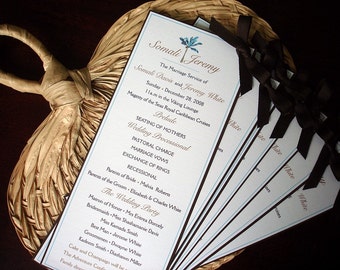Tropical Palm Tree wedding ceremony program. beach Wedding program, tropical wedding program. Destination wedding program, Tropical Wedding